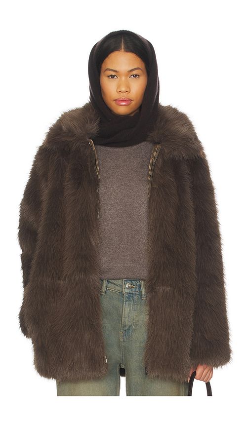 Sanctuary Carmen Fur Coat in Brown. XS. Also in L, M, S, XL/1X