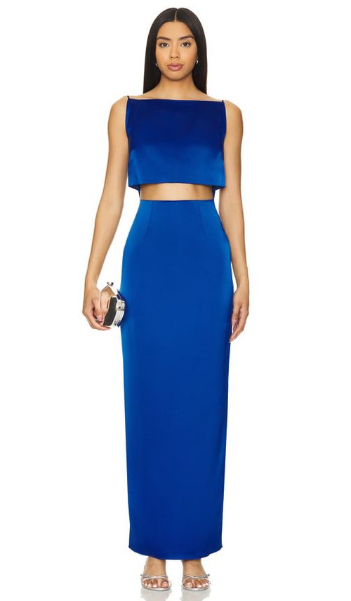 RUMER Oracle Boatneck Gown in Blue. -  XS also in L