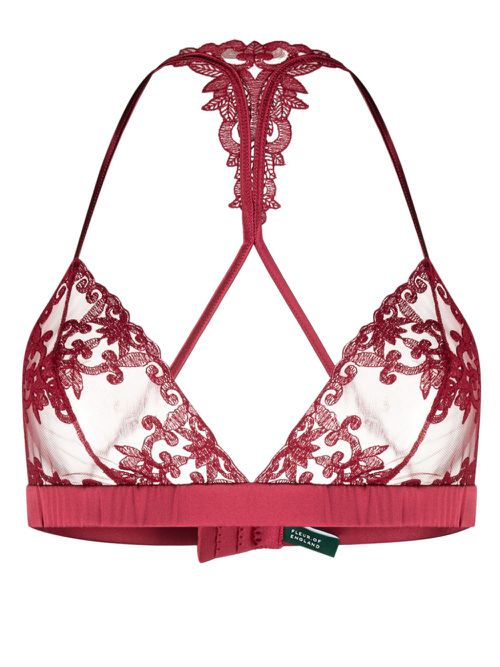 Gisele Boudoir floral-lace bra - Red