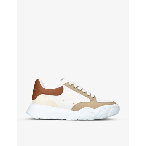 Mens Camel/comb Men's Sprint Runner Panelled Leather Low-top Trainers 6