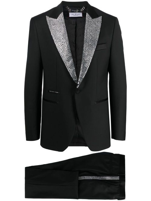 Crystal-embellished dinner suit - Black
