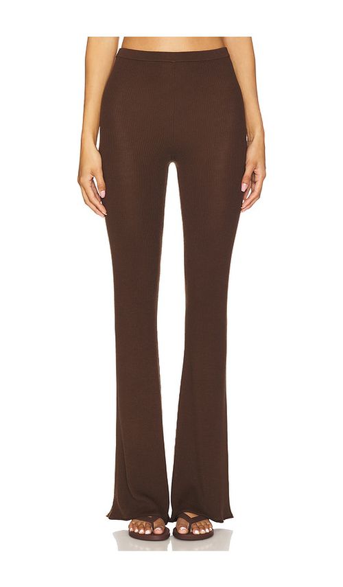 EAVES Bailee Rib Pant in Chocolate.  XS. Also in L, M