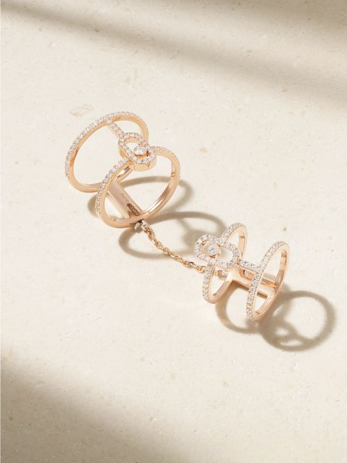 Move Uno Double Convertible 18-karat Rose Gold Diamond Ring - 50