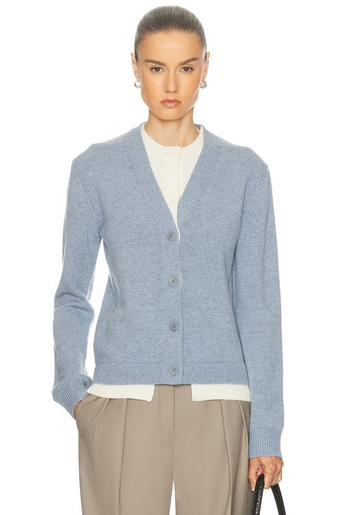 JW Anderson Contrast Layered Cardigan in Blue Melange - NA. XS also in