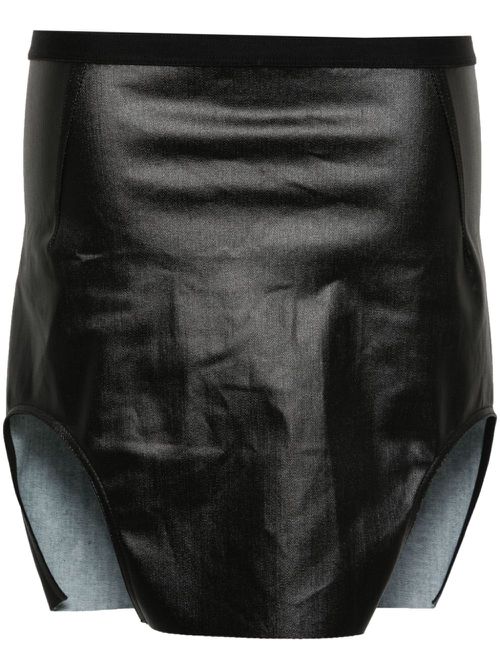 Coated mini skirt - Black