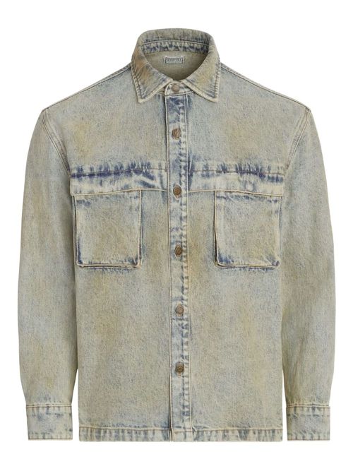 GUESS USA bleached-effect denim jacket - Blue