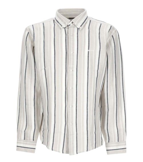 Grey Regular Stripes Shirt