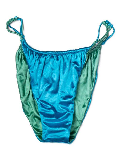 Swinger two-tone satin bikini bottom - Blue