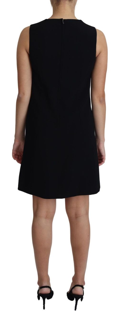 Viscose Stretch A-Line Shift Dress — Black
