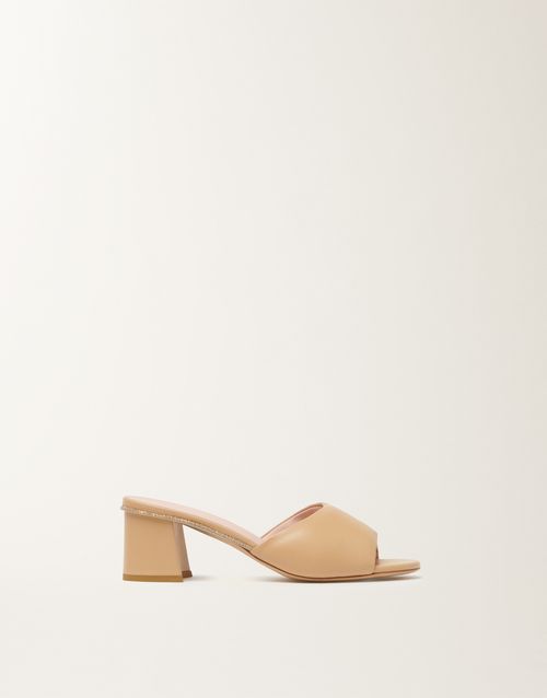 Nappa leather mules in maple