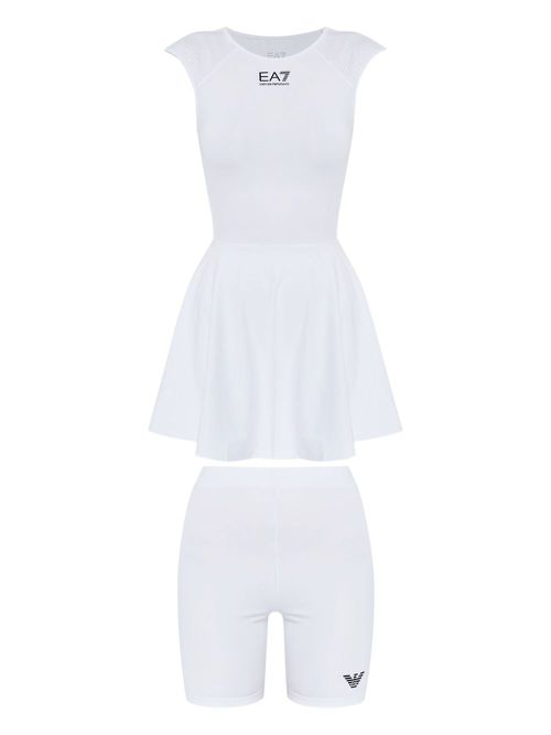 Ea7 Emporio Armani logo-print dress - White