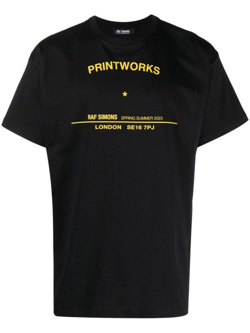 Slogan-print cotton T-shirt - Black
