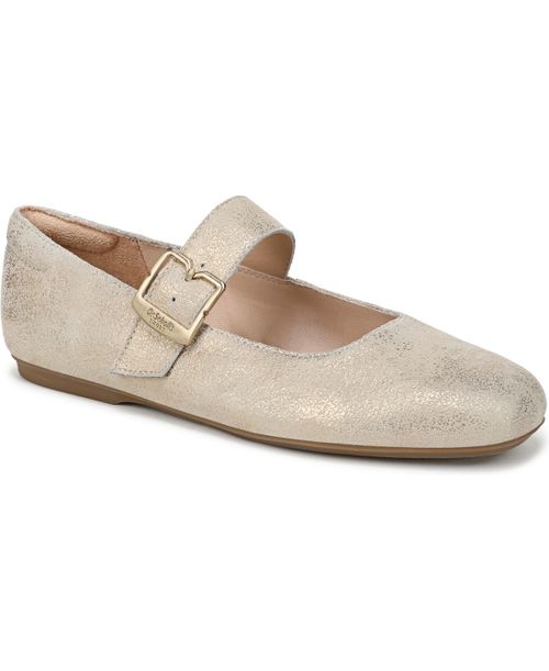 Women's Weston-Jane Square Toe Mary Jane Flats - Gold Leather