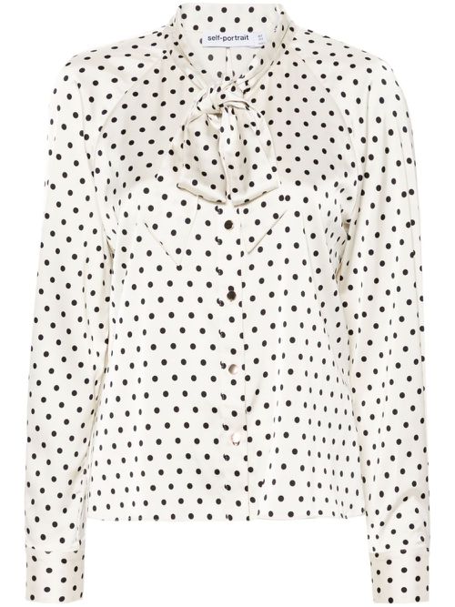 Polka-dot blouse - Neutrals