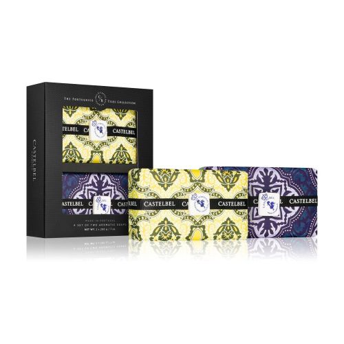 Castelbel Tile Coriander and Lime + Rhubarb and Cassis solid soap gift pack 2x200 g