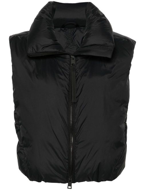 Spessa cropped down gilet - Black