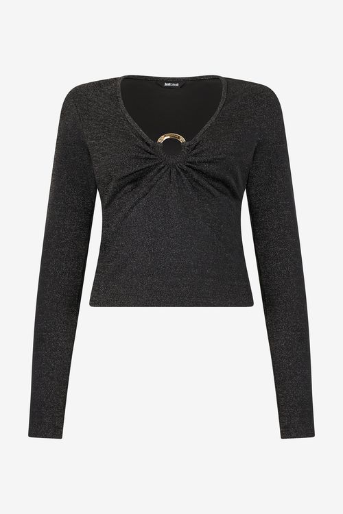 Black Sweater With Glitter And Ring