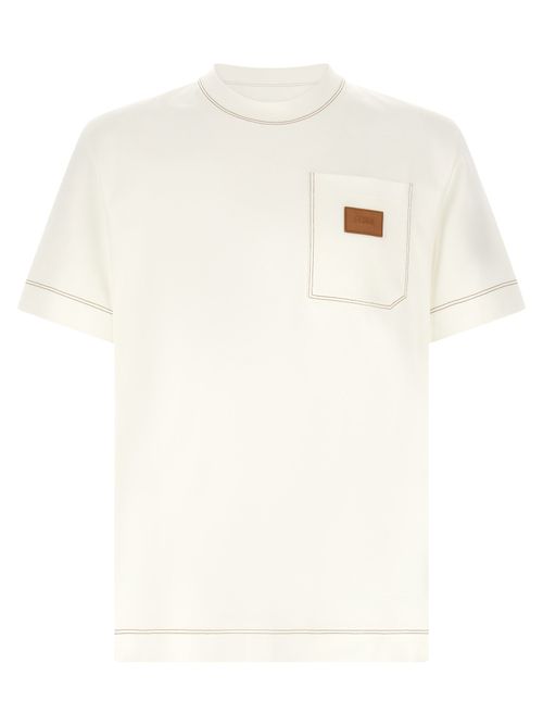 Logo-Patch Cotton T-Shirt — White