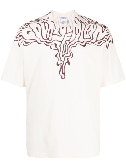 Fluid Wings-print cotton T-shirt - Neutrals