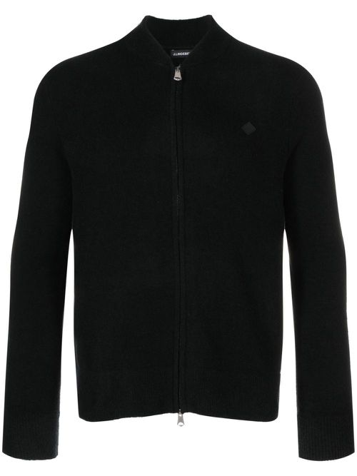 Yousin logo-patch cardigan - Black