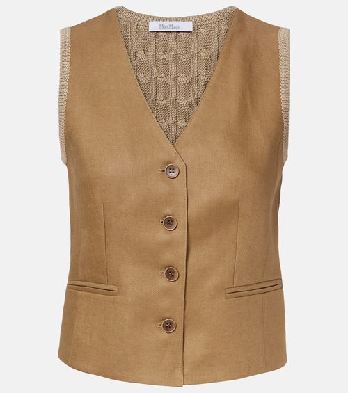 Calibri cable-knit linen vest