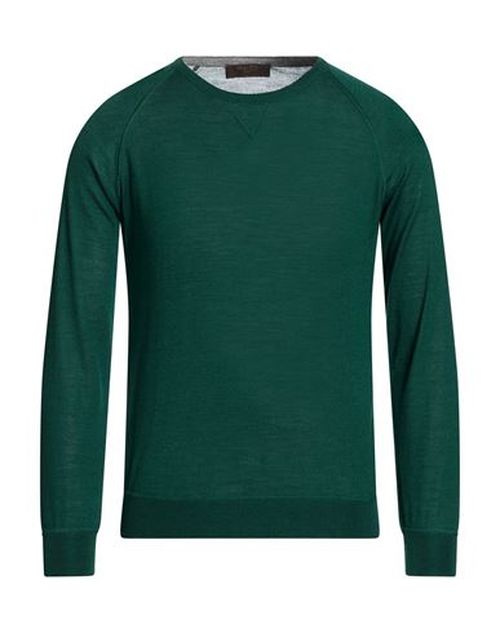 Man Sweater Dark green Size 40 Wool, Silk, Cashmere