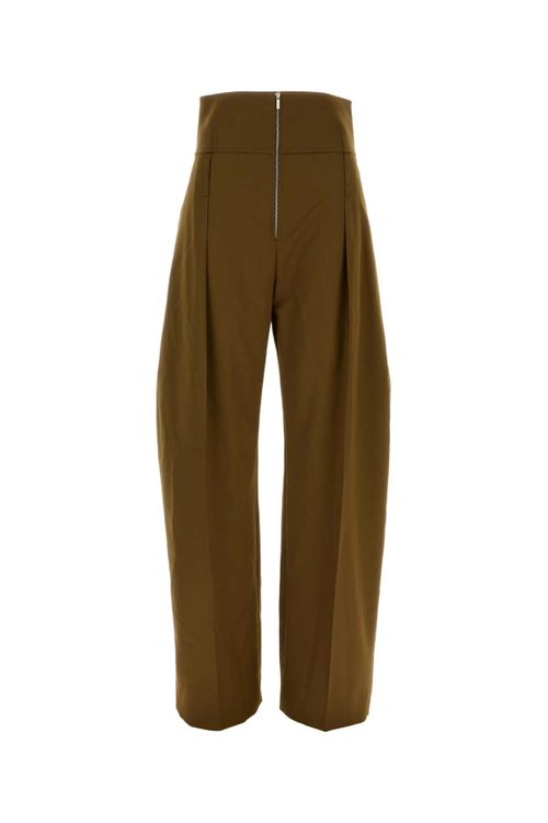 Wool Blend Trousers — Brown