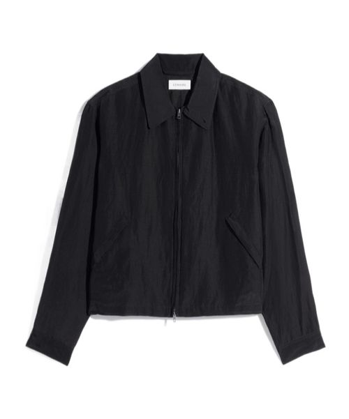 Short blouson made of linen viscose