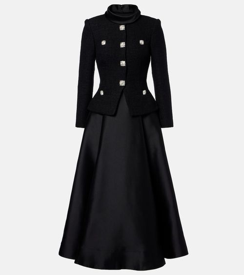 Bouclé taffeta midi dress