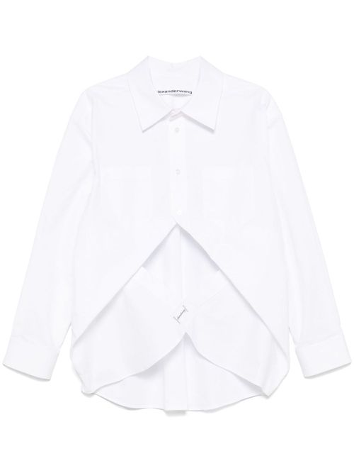 Exaggerated split front shirt - White