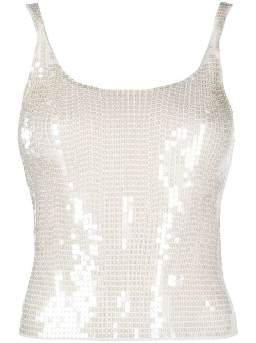 Sequinned tank top - Neutrals