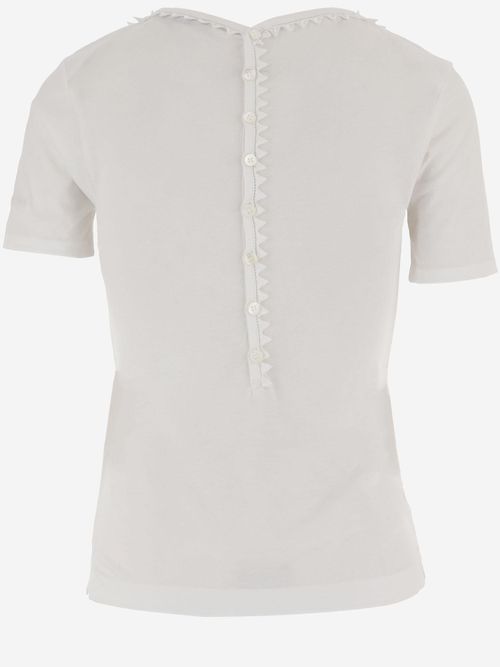 Cotton Shirt with Back Placket Blouse — White