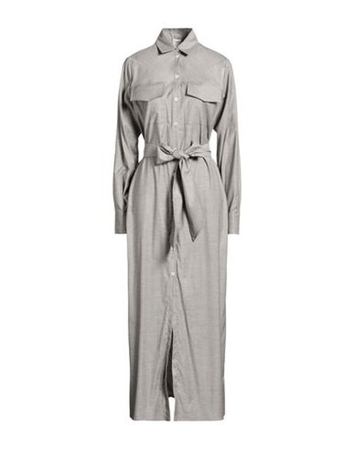 Woman Maxi dress Grey Size 2 Wool, Viscose, Elastane