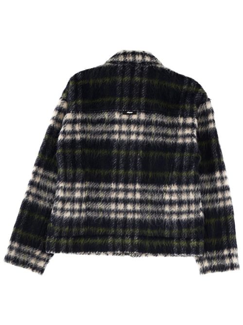 Check-pattern Zip-up Jacket