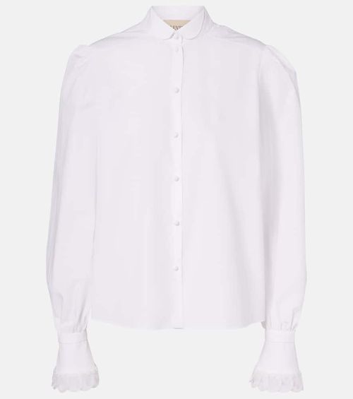 Embroidered cotton poplin blouse