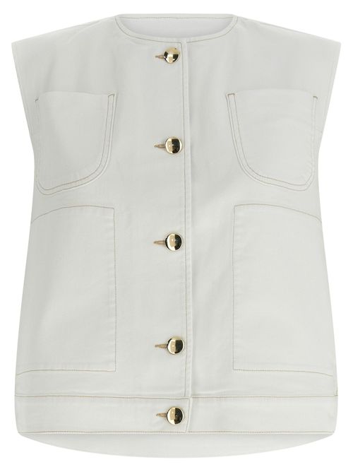 Denim And Knit Vest