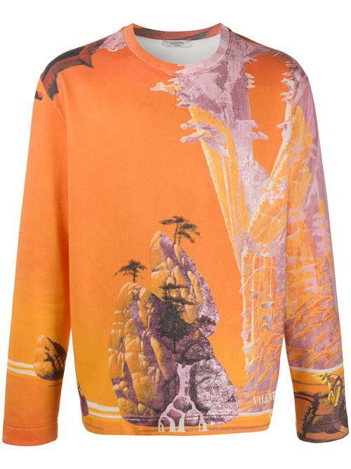 Valentino Garavani Yellow City printed sweatshirt - Orange