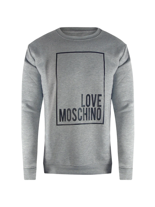 Love Moschino Box Logo Grey Sweatshirt - Grey