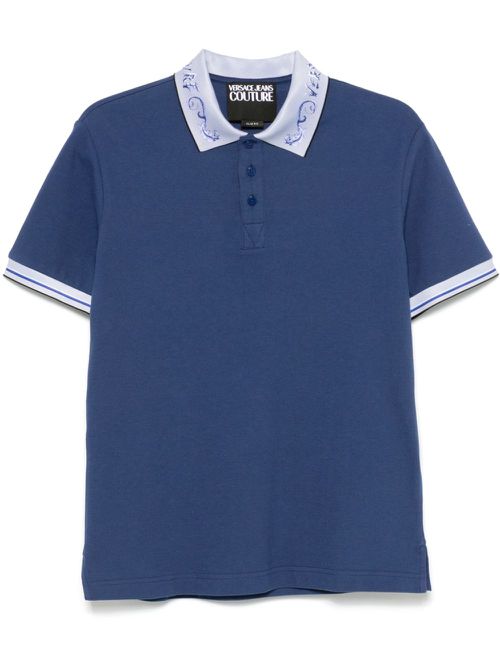 Logo-collar polo shirt - Blue