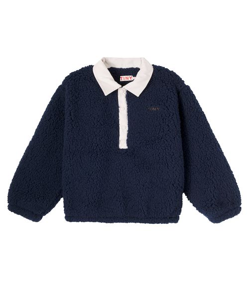 Faux fur polo sweater