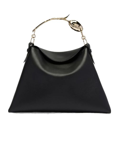 Midi Bloom tulip-handle leather tote bag