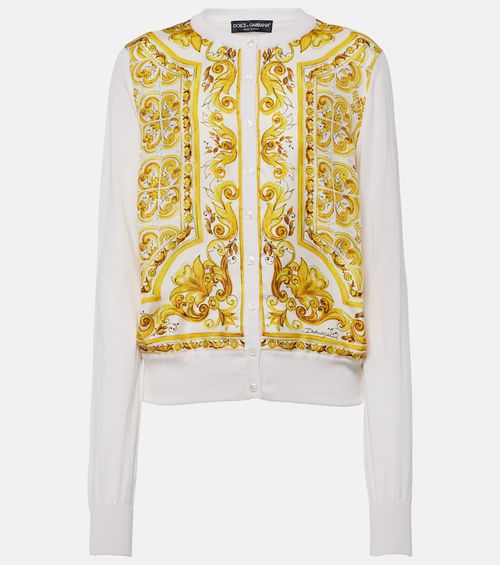 Majolica silk twill cardigan