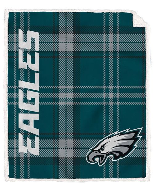 Philadelphia Eagles Nfl Team Classic Plaid Sherpa Throw