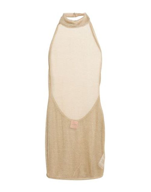 Woman Mini dress Platinum Size 8 Viscose, Metallic fiber, Elastane