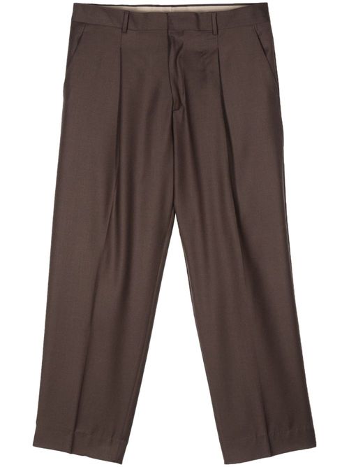 Virgin wool tailored trousers - Brown