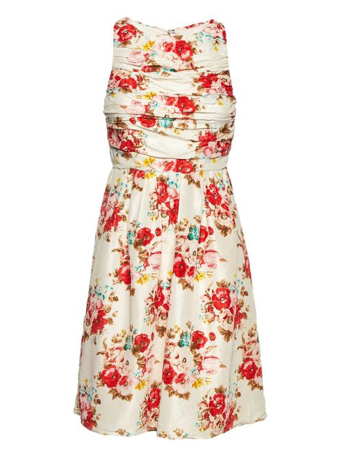Floral-print mini dress - White