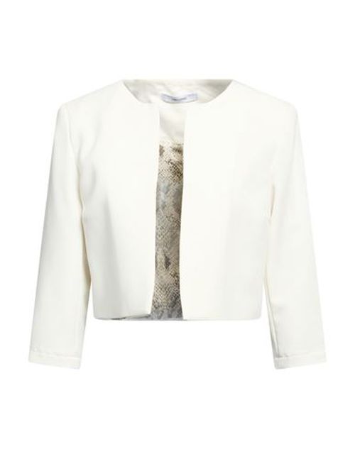 Woman Jacket Cream Size 8 Polyester, Rayon, Elastane