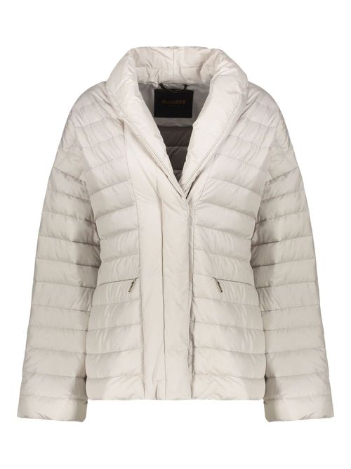 Quilted-pattern puffer jacket - Neutrals