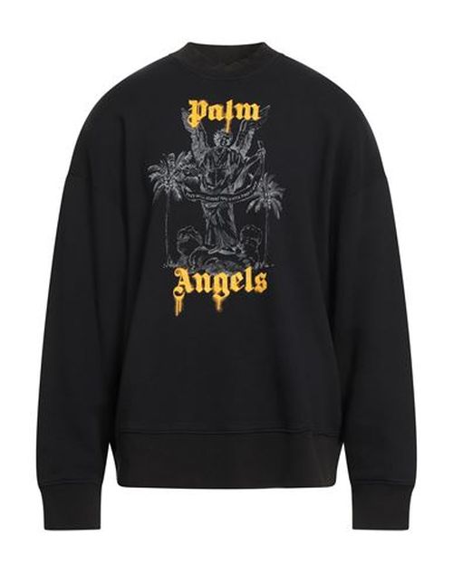 Man Sweatshirt Black Size M Cotton, Elastane