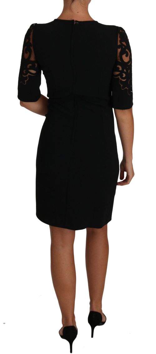 Cut-Out Floral Dress — Black